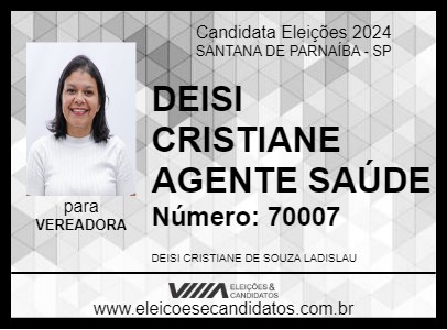 Candidato DEISI AGENTE SAÚDE 2024 - SANTANA DE PARNAÍBA - Eleições