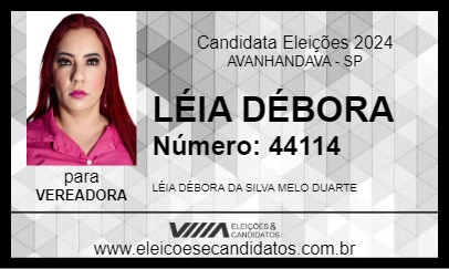 Candidato LÉIA DÉBORA 2024 - AVANHANDAVA - Eleições