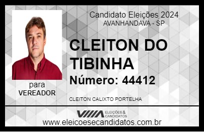 Candidato CLEITON DO TIBINHA 2024 - AVANHANDAVA - Eleições