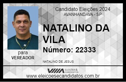 Candidato NATALINO DA VILA 2024 - AVANHANDAVA - Eleições