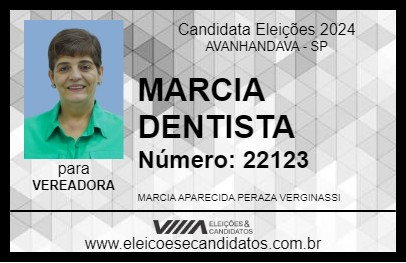 Candidato MARCIA DENTISTA 2024 - AVANHANDAVA - Eleições