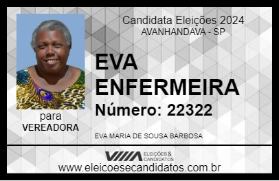 Candidato EVA ENFERMEIRA 2024 - AVANHANDAVA - Eleições