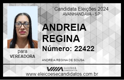 Candidato ANDREIA REGINA 2024 - AVANHANDAVA - Eleições