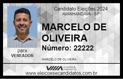 Candidato MARCELO DE OLIVEIRA 2024 - AVANHANDAVA - Eleições