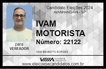 Candidato IVAM MOTORISTA 2024 - AVANHANDAVA - Eleições