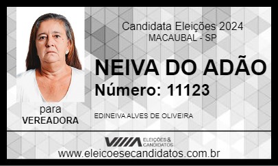 Candidato NEIVA DO ADÃO 2024 - MACAUBAL - Eleições