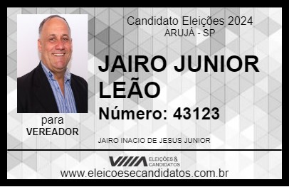 Candidato JAIRO JUNIOR LEÃO 2024 - ARUJÁ - Eleições