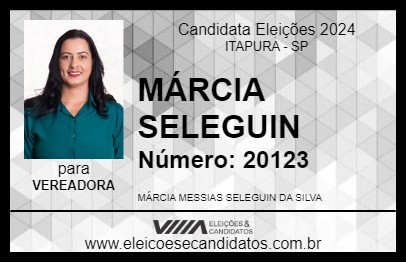 Candidato MÁRCIA SELEGUIN 2024 - ITAPURA - Eleições