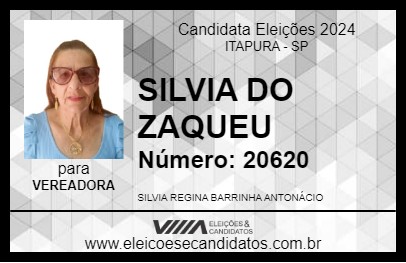 Candidato SILVIA DO ZAQUEU 2024 - ITAPURA - Eleições