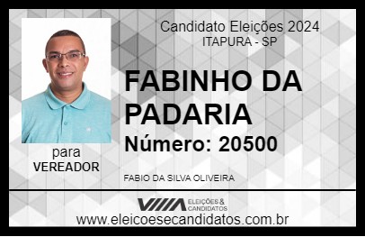 Candidato FABINHO DA PADARIA 2024 - ITAPURA - Eleições