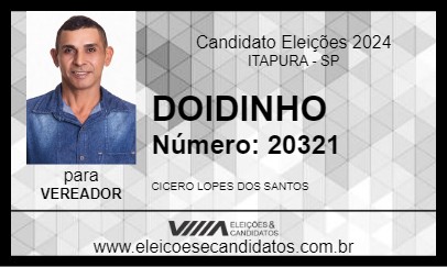 Candidato DOIDINHO 2024 - ITAPURA - Eleições