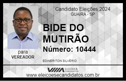 Candidato BIDE DO MUTIRÃO 2024 - GUAÍRA - Eleições