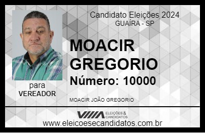 Candidato MOACIR GREGORIO 2024 - GUAÍRA - Eleições