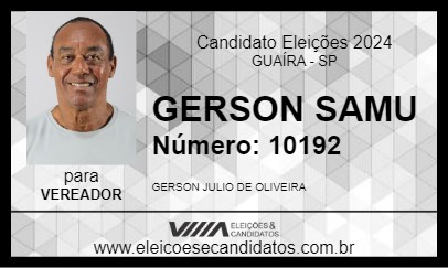 Candidato GERSON SOCORRISTA 2024 - GUAÍRA - Eleições