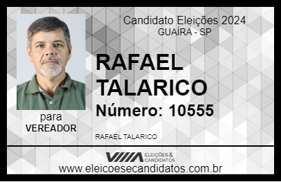 Candidato RAFAEL TALARICO 2024 - GUAÍRA - Eleições