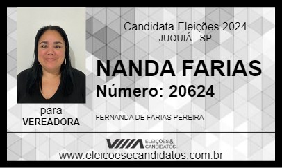 Candidato NANDA FARIAS 2024 - JUQUIÁ - Eleições