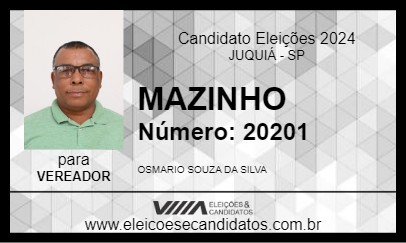 Candidato MAZINHO 2024 - JUQUIÁ - Eleições