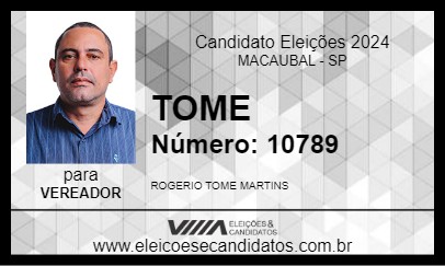 Candidato TOME 2024 - MACAUBAL - Eleições