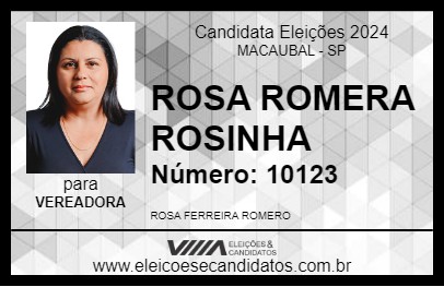 Candidato ROSA ROMERA ROSINHA 2024 - MACAUBAL - Eleições