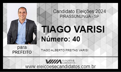 Candidato TIAGO VARISI 2024 - PIRASSUNUNGA - Eleições