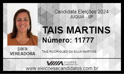 Candidato TAIS MARTINS 2024 - JUQUIÁ - Eleições