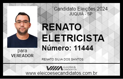 Candidato RENATO ELETRICISTA 2024 - JUQUIÁ - Eleições