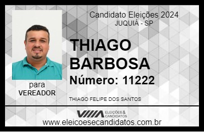 Candidato THIAGO BARBOSA 2024 - JUQUIÁ - Eleições