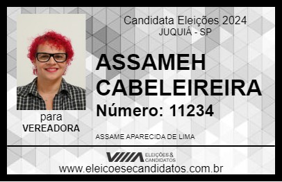 Candidato ASSAMEH CABELEIREIRA 2024 - JUQUIÁ - Eleições