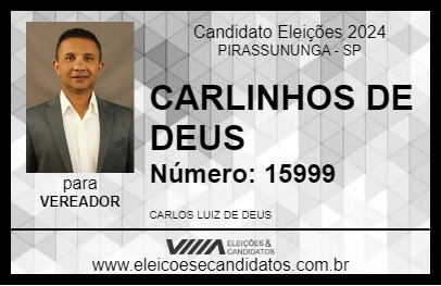 Candidato CARLINHOS DE DEUS 2024 - PIRASSUNUNGA - Eleições