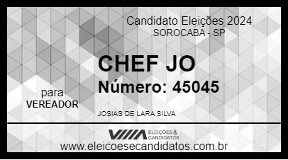 Candidato CHEF JO 2024 - SOROCABA - Eleições