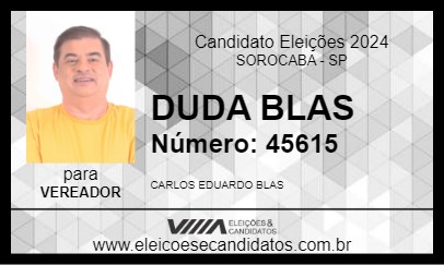 Candidato DUDA BLAS 2024 - SOROCABA - Eleições