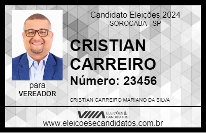 Candidato CRISTIAN CARREIRO 2024 - SOROCABA - Eleições