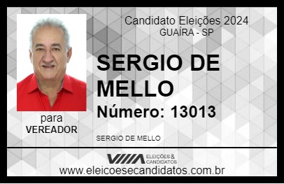 Candidato SERGIO DE MELLO 2024 - GUAÍRA - Eleições