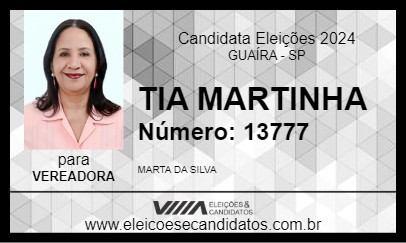 Candidato TIA MARTINHA 2024 - GUAÍRA - Eleições