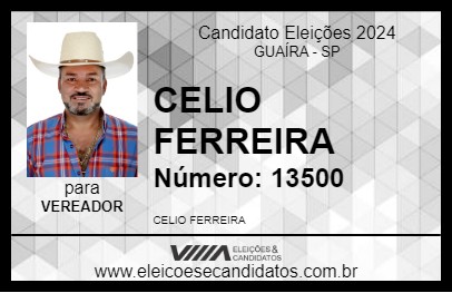 Candidato CELIO FERREIRA 2024 - GUAÍRA - Eleições