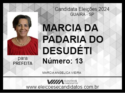 Candidato MÁRCIA DA PADARIA DO DEUSDÉT 2024 - GUAÍRA - Eleições