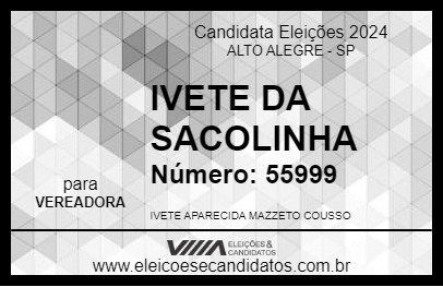 Candidato IVETE DA SACOLINHA 2024 - ALTO ALEGRE - Eleições