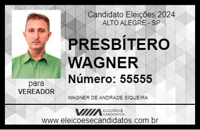 Candidato PRESBÍTERO WAGNER 2024 - ALTO ALEGRE - Eleições