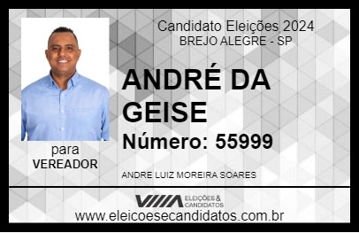 Candidato ANDRÉ DA GEISE 2024 - BREJO ALEGRE - Eleições