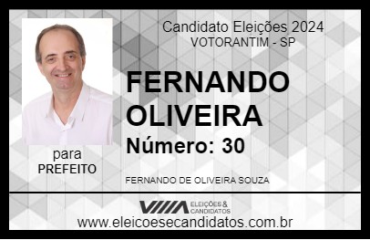 Candidato FERNANDO OLIVEIRA 2024 - VOTORANTIM - Eleições