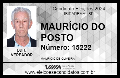 Candidato MAURÍCIO DO POSTO 2024 - IBIRAREMA - Eleições