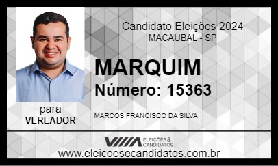 Candidato MARQUIM 2024 - MACAUBAL - Eleições