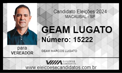 Candidato GEAM LUGATO 2024 - MACAUBAL - Eleições