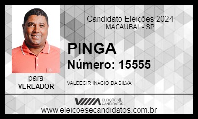 Candidato PINGA 2024 - MACAUBAL - Eleições