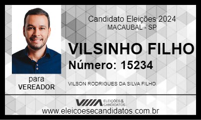 Candidato VILSINHO FILHO 2024 - MACAUBAL - Eleições