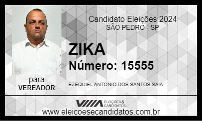 Candidato ZIKA 2024 - SÃO PEDRO - Eleições