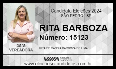 Candidato RITA BARBOZA 2024 - SÃO PEDRO - Eleições