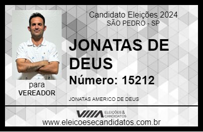 Candidato JONATAS DE DEUS 2024 - SÃO PEDRO - Eleições