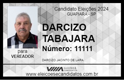 Candidato DARCIZO TABAJARA 2024 - GUAPIARA - Eleições