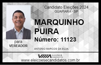 Candidato MARQUINHO PUIRA 2024 - GUAPIARA - Eleições